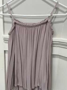 Lush Pleated off the shoulder Flowy shirt with spaghetti straps